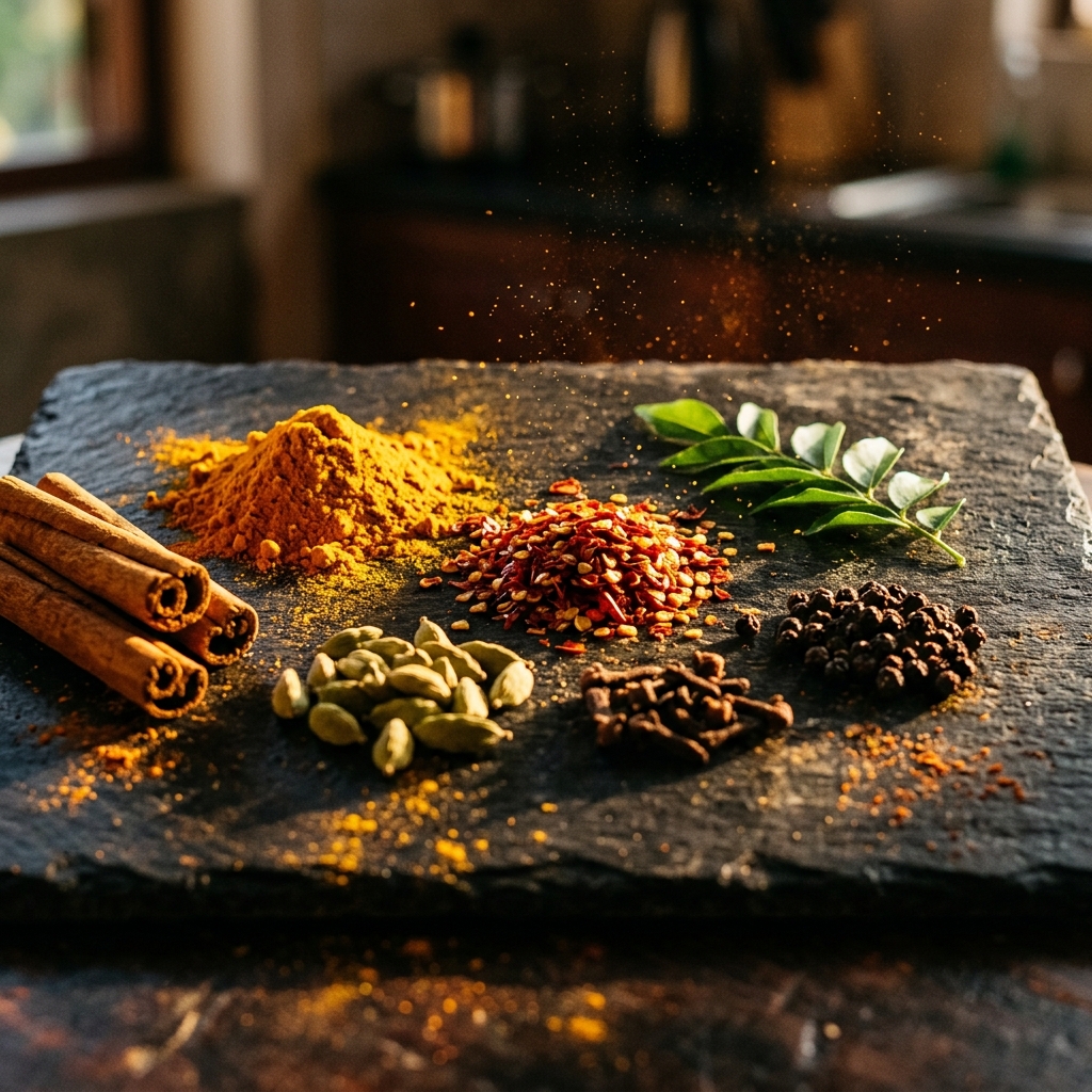 Spices closeup watermark
